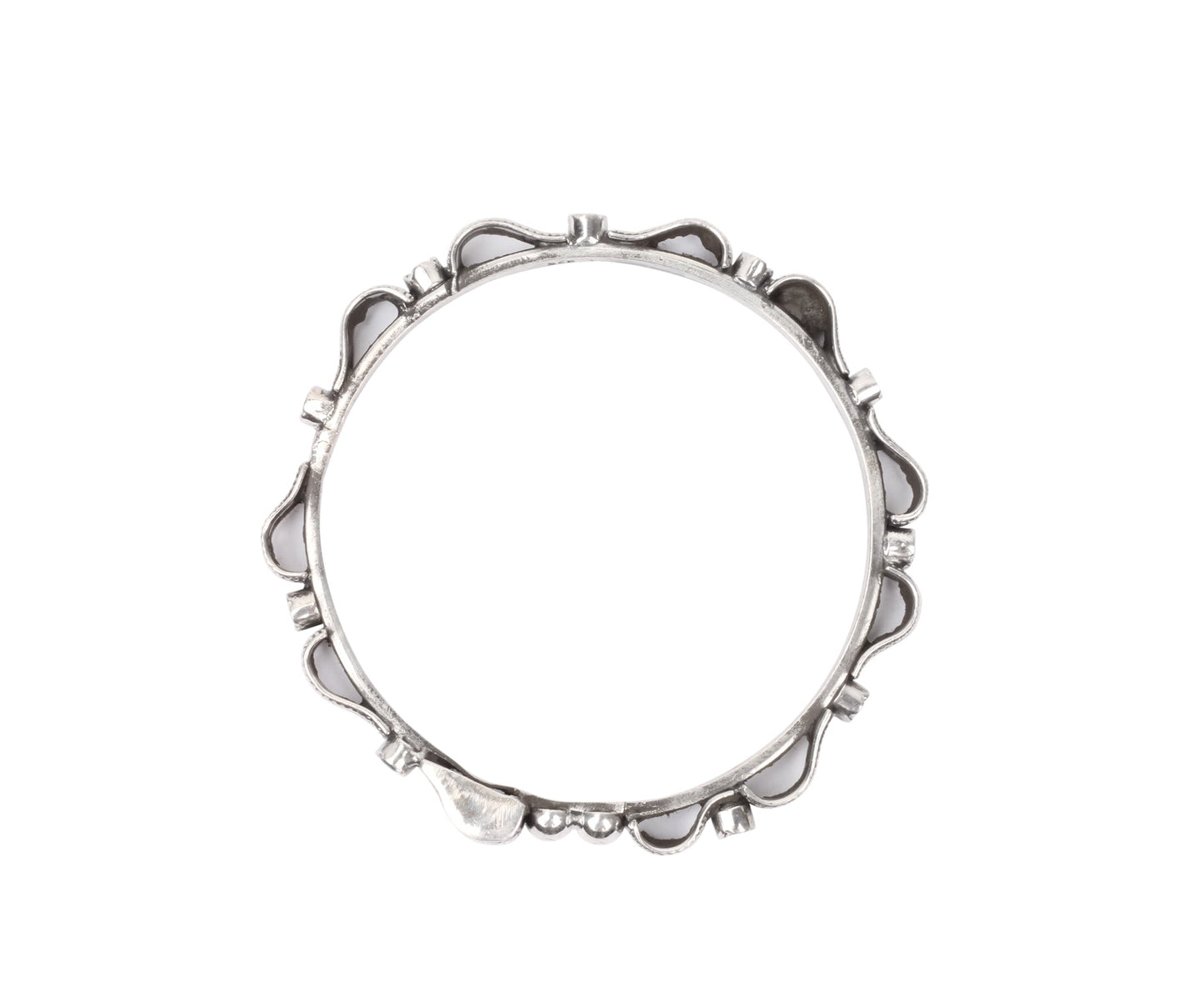 Sangeeta Boochra Tribal Silver Bracelet With Emerald-Bracelets-Sangeeta Boochra