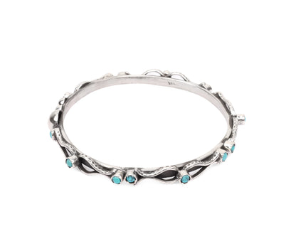 Sangeeta Boochra Tribal Silver Bracelet With Turquoise-Bracelets-Sangeeta Boochra