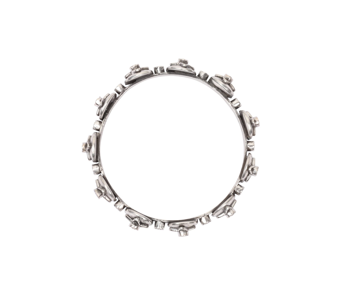 Sangeeta Boochra Tribal Silver Bracelet with Ruby-Bracelets-Sangeeta Boochra