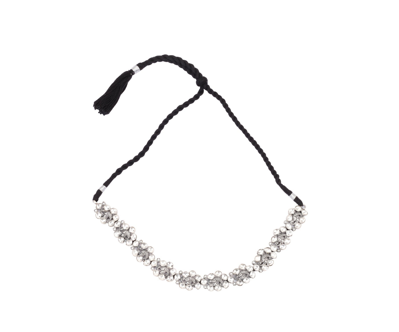 Silver Handcrafted Tribal Silver Necklace-Necklace-Sangeeta Boochra