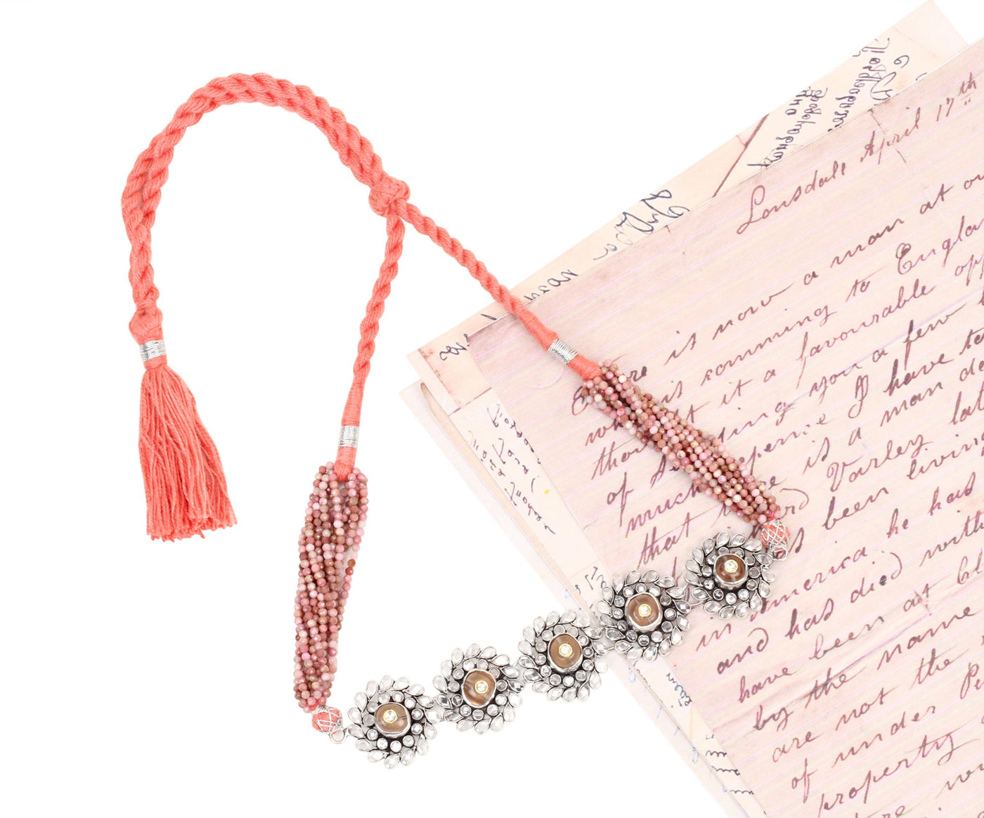 Silver Handcrafted OrangeTribal Silver Necklace-Necklace-Sangeeta Boochra