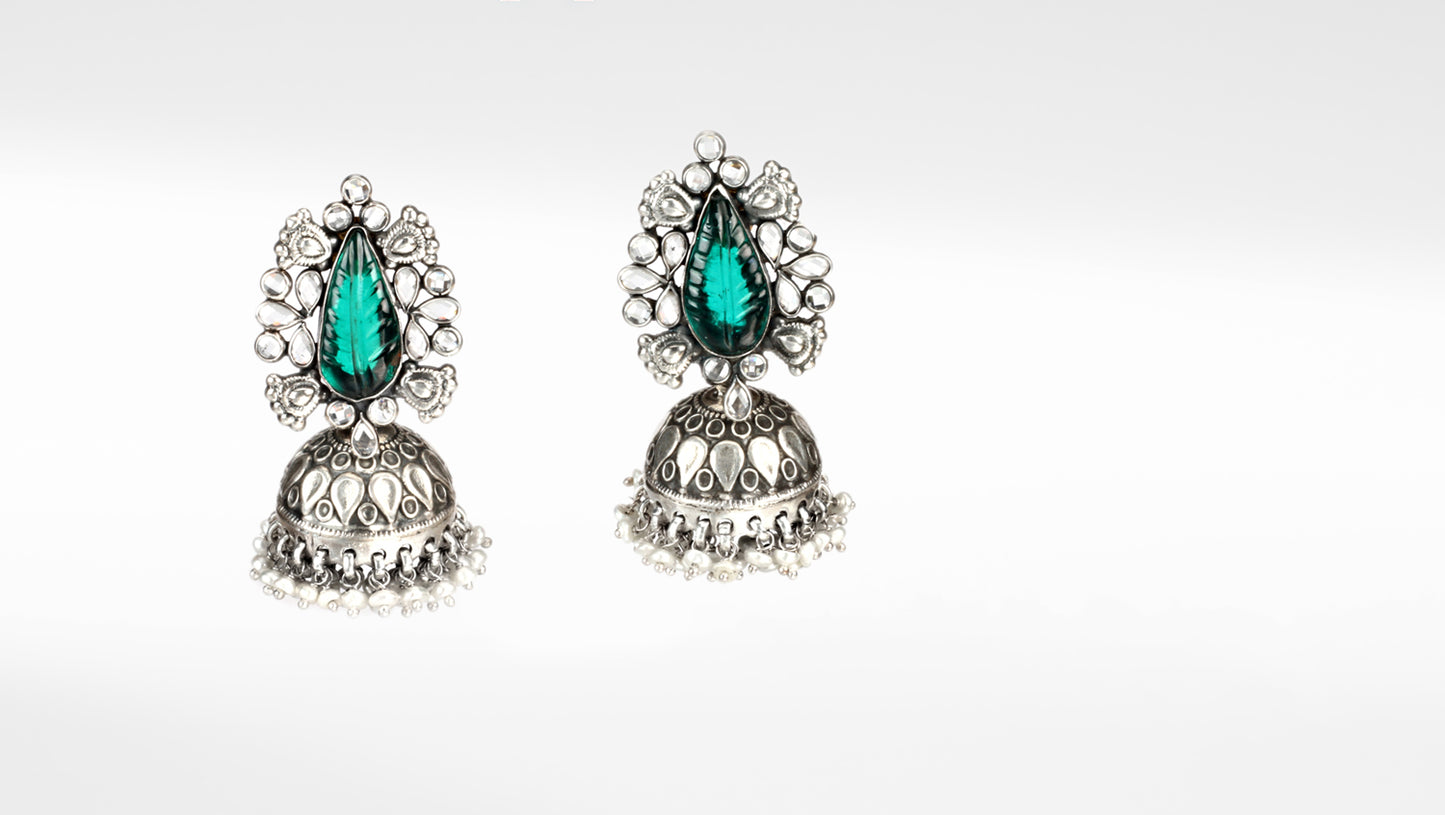 Silver Jhumka Earrings