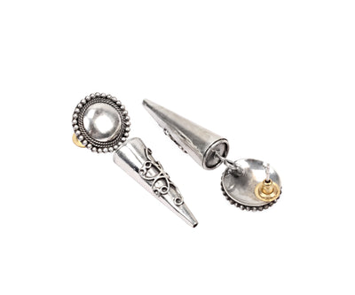 Silver Handcrafted Tribal Silver Earrings-Earrings-Sangeeta Boochra