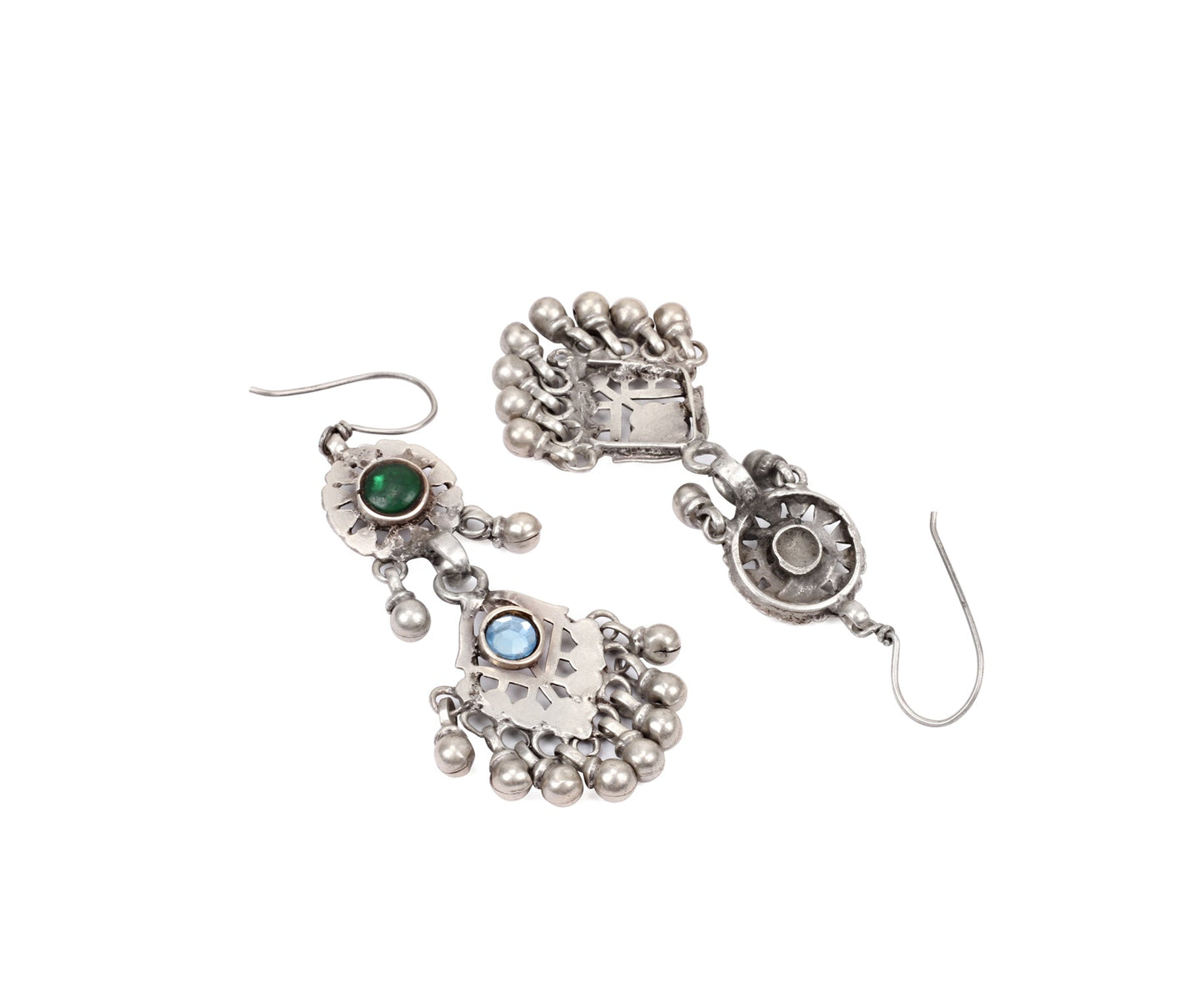 Silver Handcrafted Tribal Silver Earrings-Earrings-Sangeeta Boochra