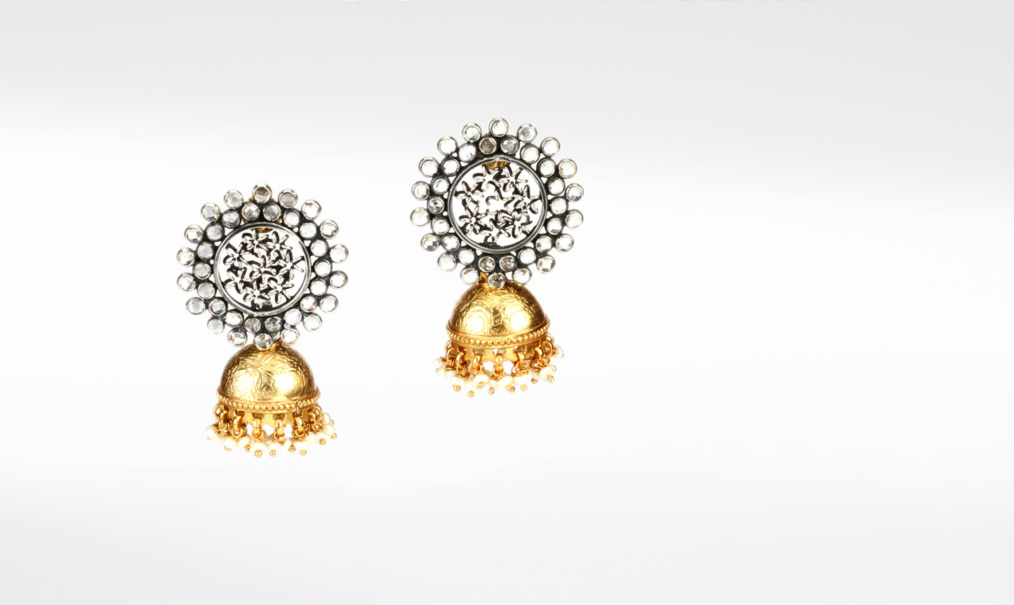 Tihara Silver Jhumka Earrings