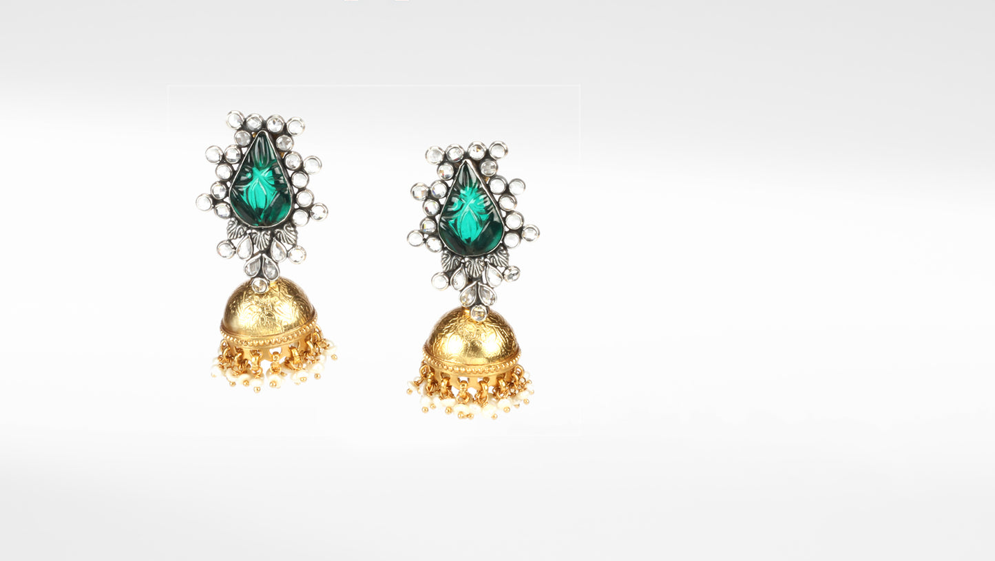 Silver Stuti Gold Plated Jhumka Earrings