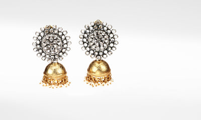 Sakshi 24K Gold Plated Silver Jhumka Earrings