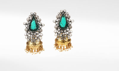 Silver Marina Gold Plated Jhumka Earrings