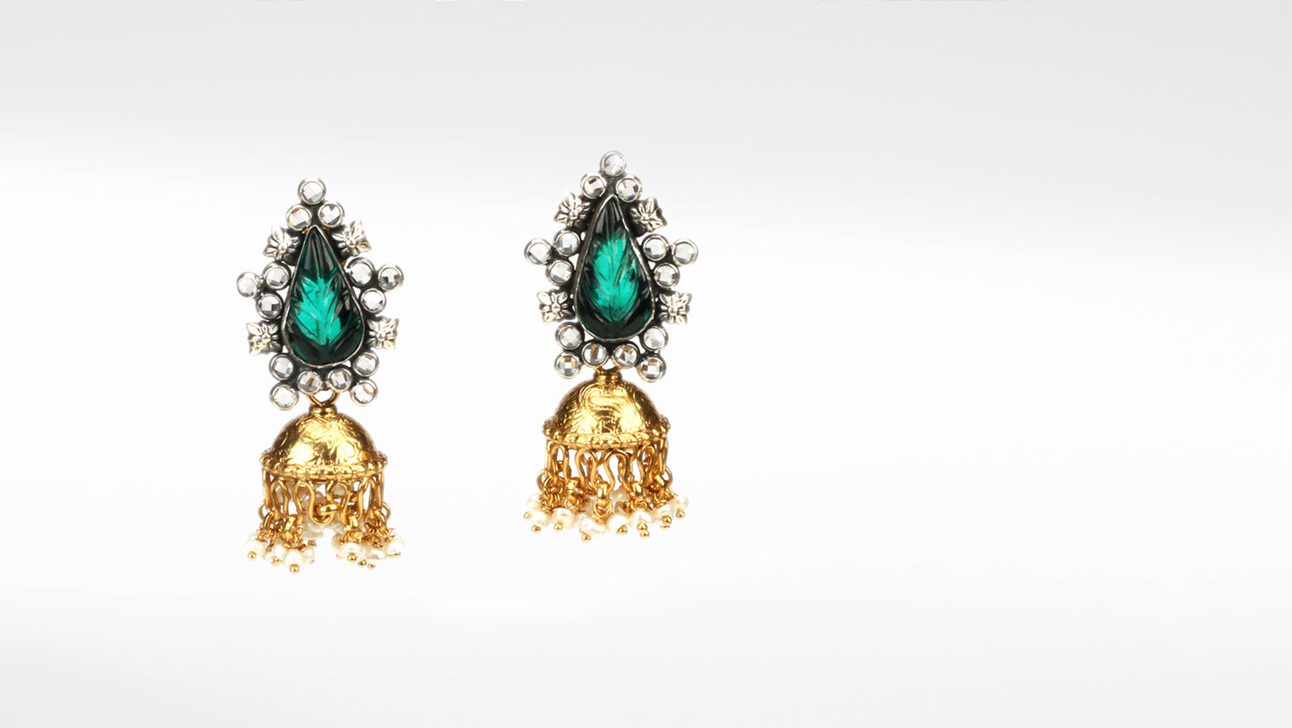 Samiksha Silver Jhumka Earrings