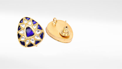 Sangeeta Boochra Gold Plated Blue Sapphire Studs