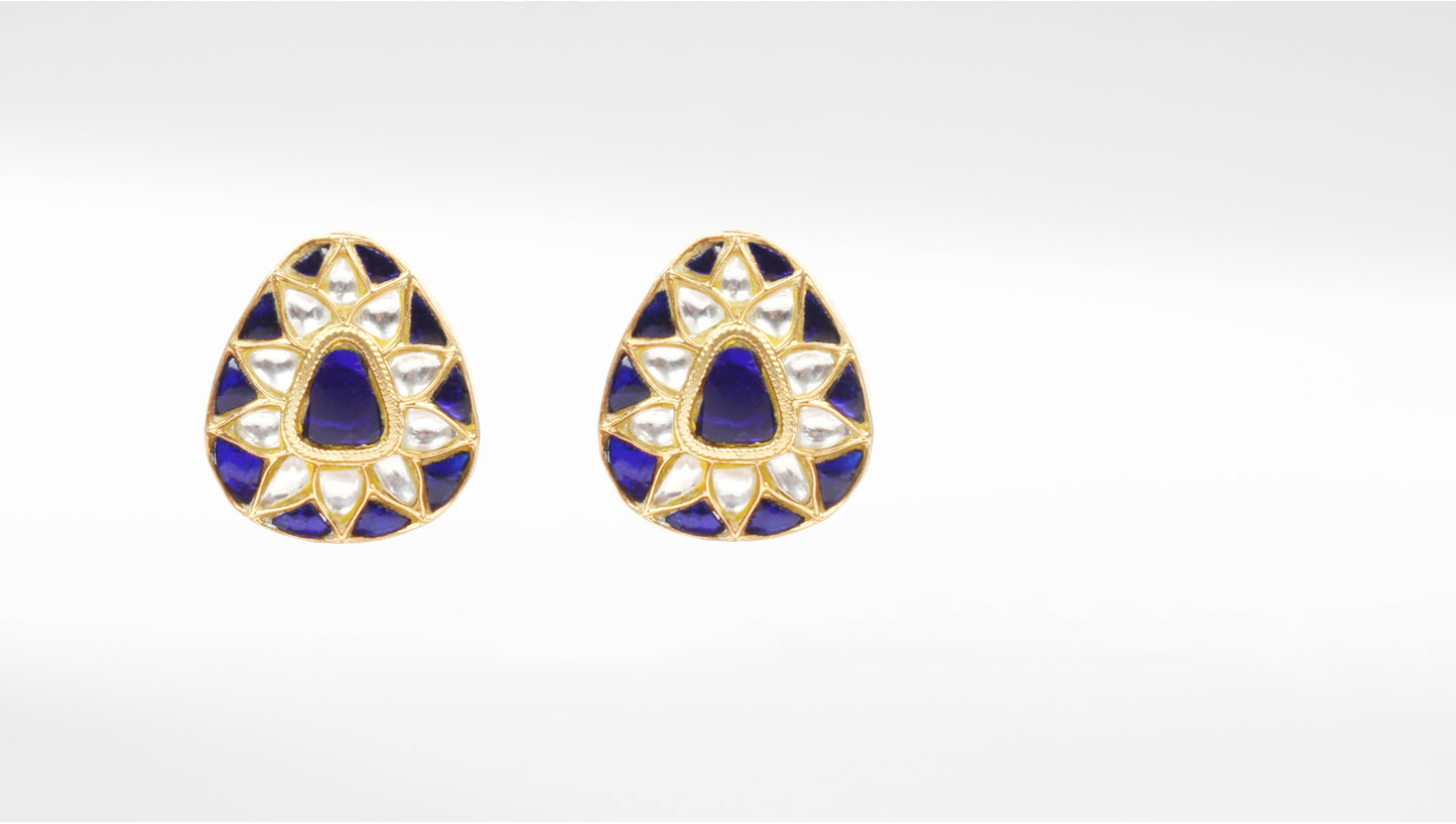 Sangeeta Boochra Gold Plated Blue Sapphire Studs