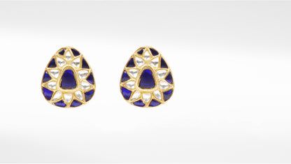 Sangeeta Boochra Gold Plated Blue Sapphire Studs