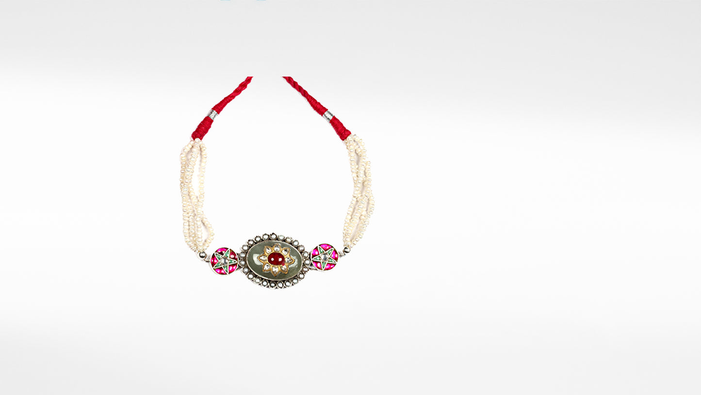 Sangeeta Boochra Silver Choker