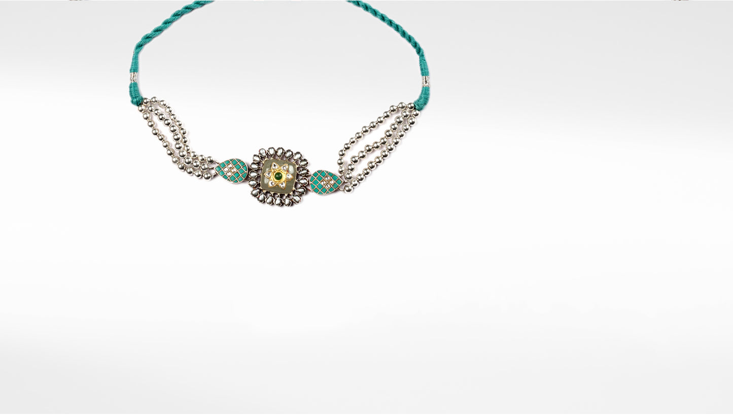 Sangeeta Boochra Silver  Necklace