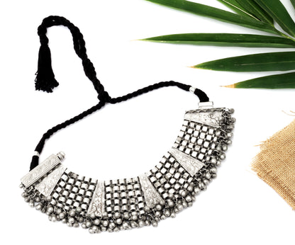 Sangeeta Boochra Tribal Silver Necklace