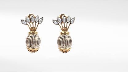 Sangeeta Boochra Dual Tone Tribal Silver Earrings