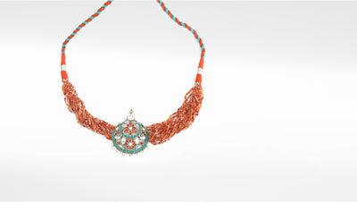 Sangeeta Boochra Red Tribal Silver Choker Necklace