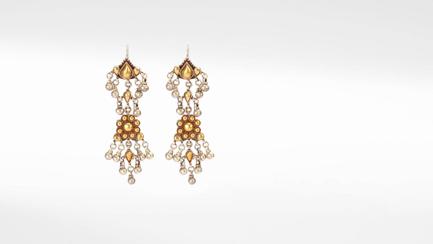 Sangeeta Boochra Silver Earrings Studded With 24k Gold Plating