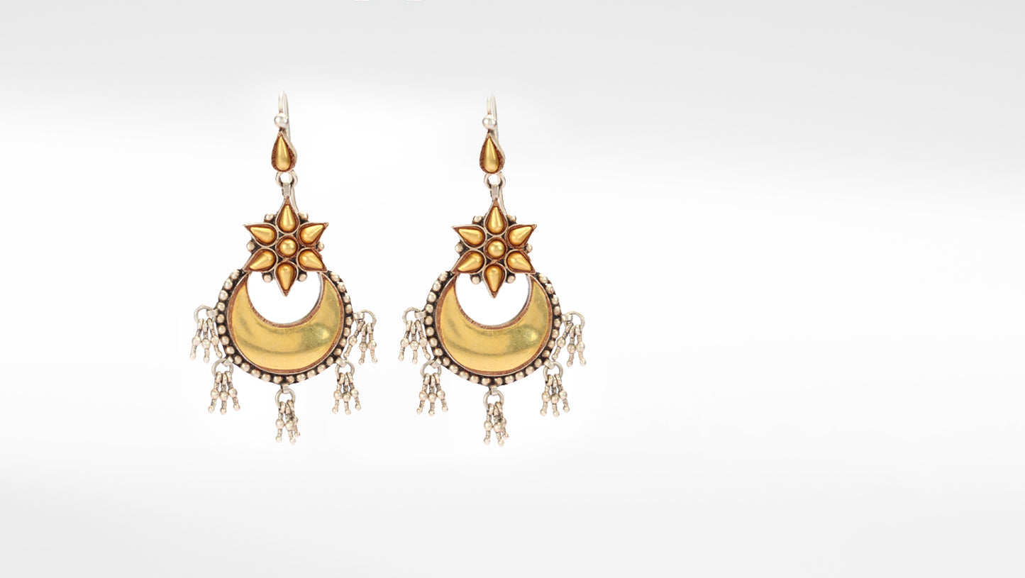 Sangeeta Boochra Silver Earrings Studded With 24k Gold Plating