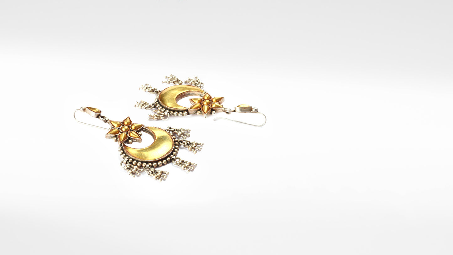 Sangeeta Boochra Silver Earrings Studded With 24k Gold Plating