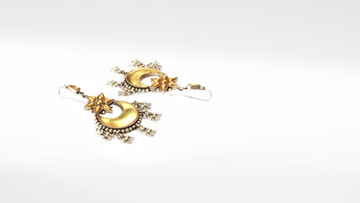 Sangeeta Boochra Silver Earrings Studded With 24k Gold Plating