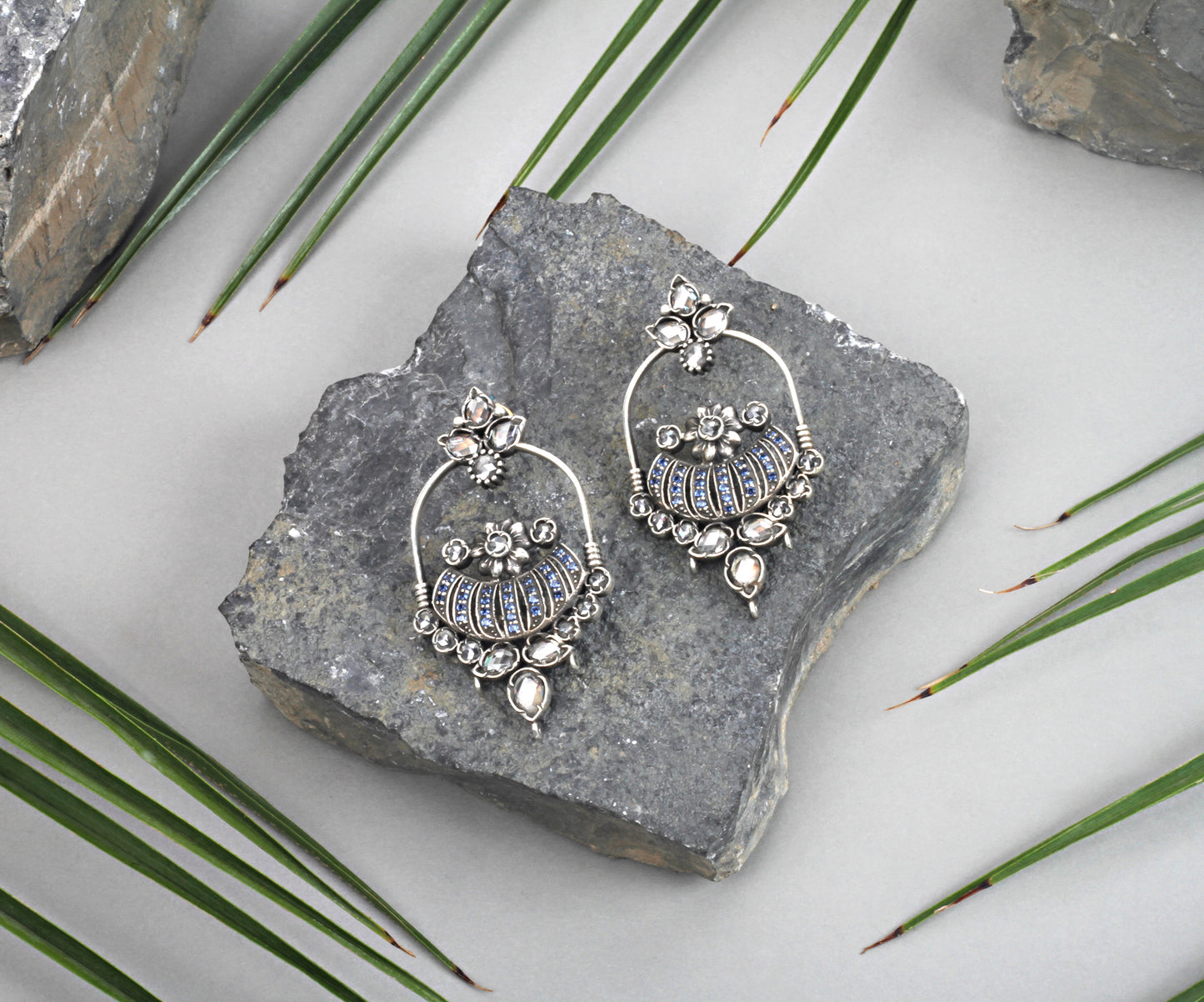 Sangeeta Boochra Pink Tribal Silver Earrings