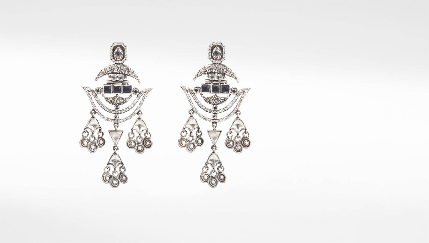 Sangeeta Boochra Tribal Silver Earrings