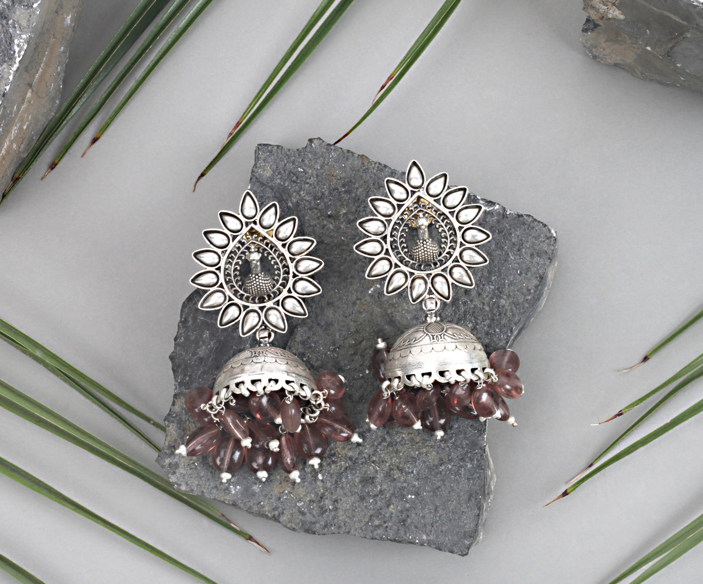 Sangeeta Boochra Tribal Silver Earrings With Pearls