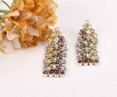 Sangeeta Boochra Silver Earrings With 24K Gold Plating-Earrings-Sangeeta Boochra