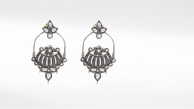 Sangeeta Boochra White Tribal Silver Earrings