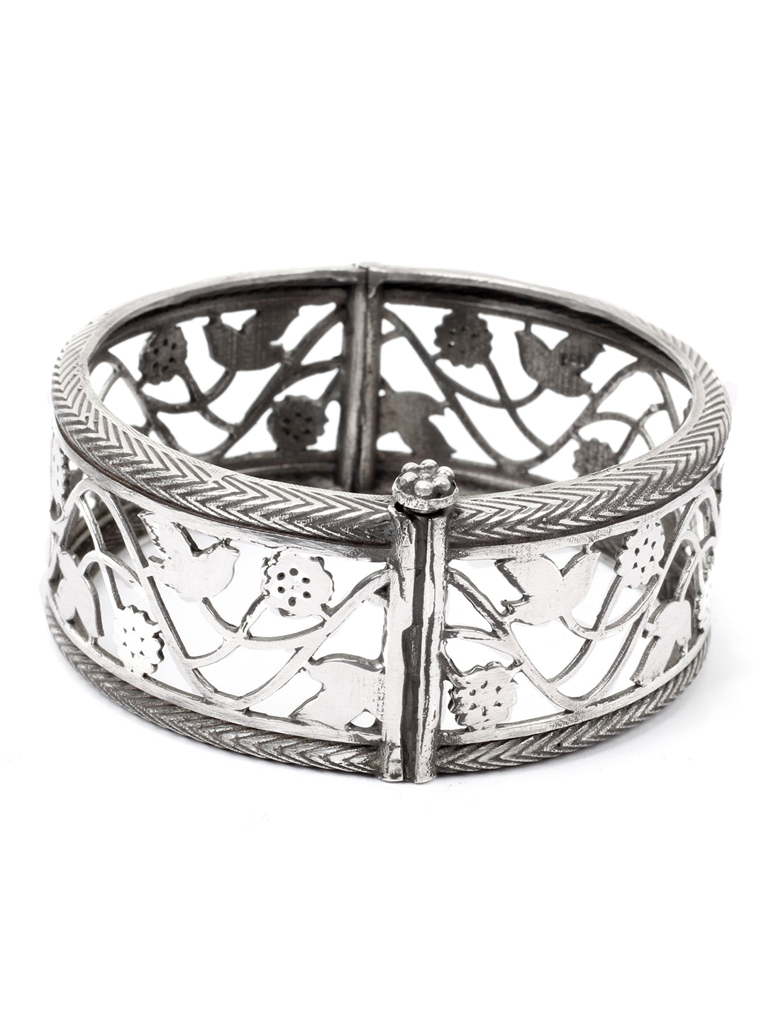 Silver Handcrafted Tribal Silver Bracelet-Bracelets-Sangeeta Boochra