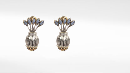 Sangeeta Boochra Dual Tone Tribal Silver Earrings