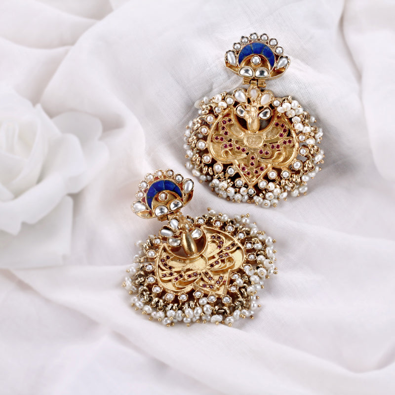 Sangeeta Boochra Silver Earrings With 24K Gold Plating-Earrings-Sangeeta Boochra