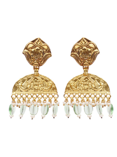 Silver Handcrafted Gold Tone Silver Earrings-Earrings-Sangeeta Boochra
