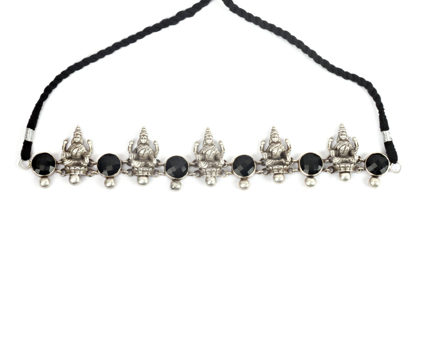 Sangeeta Boochra Black Tribal Silver Necklace-Necklace-Sangeeta Boochra