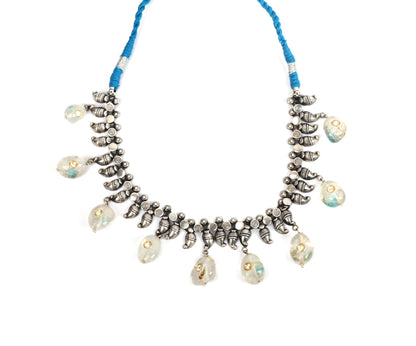 Sangeeta Boochra Tribal Silver Choker Necklace-Necklace-Sangeeta Boochra