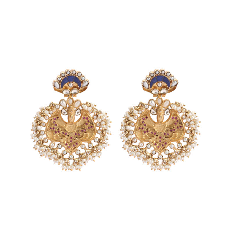 Sangeeta Boochra Silver Earrings With 24K Gold Plating-Earrings-Sangeeta Boochra