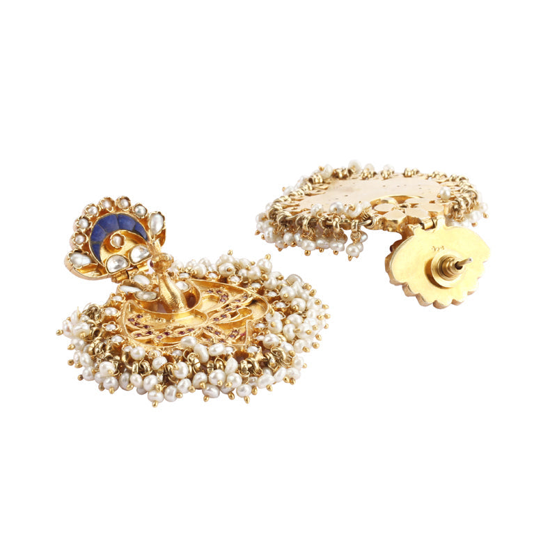 Sangeeta Boochra Silver Earrings With 24K Gold Plating-Earrings-Sangeeta Boochra