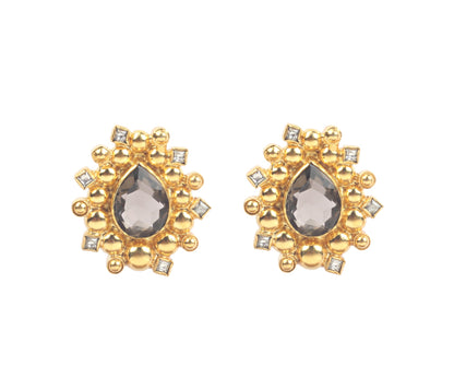 Sangeeta Boochra Gold Tone Silver Earrings-Earrings-Sangeeta Boochra