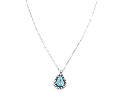 Sangeeta Boochra Tribal Silver Pendant With Turquoise And Hydro Coloured Glass-Pendant-Sangeeta Boochra