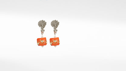 Sangeeta Boochra Silver Earrings With Kundan And Coral