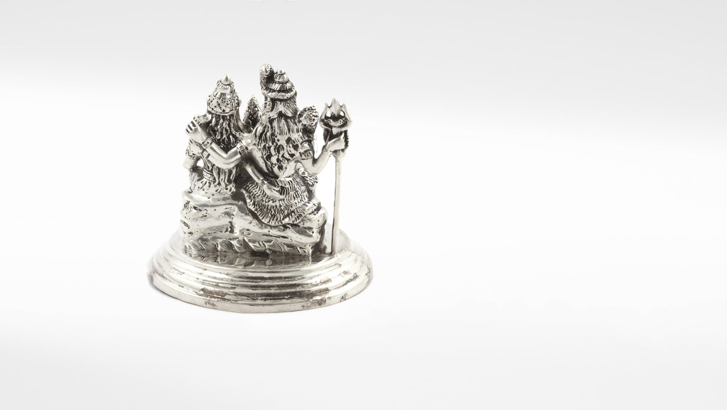 Sangeeta Boochra Sterling Silver Lord Shiv Parvati Idol