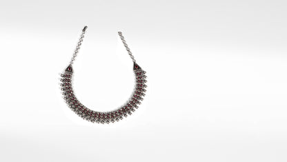 Reina Silver Oxidised Necklace