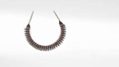 Reina Silver Oxidised Necklace