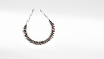 Silver Malika Oxidised Necklace