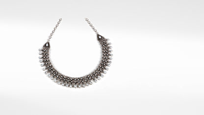 Ligia Silver Oxidised Necklace