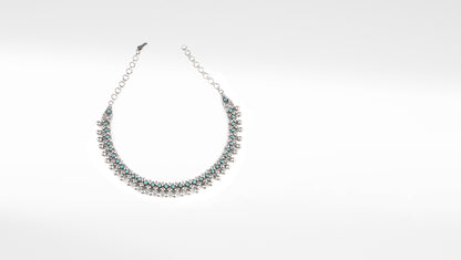 Silver Zaina Oxidised Necklace