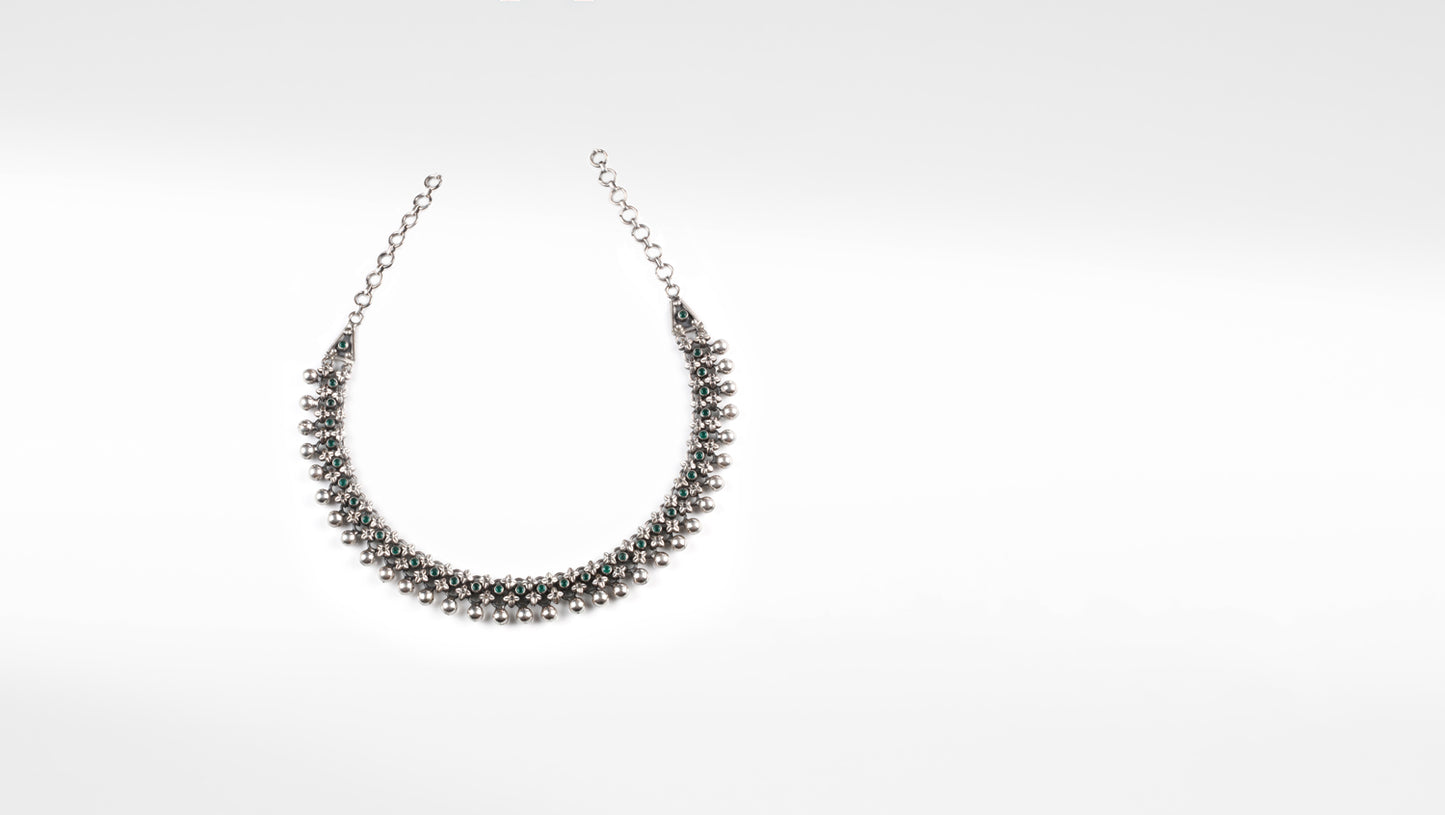 Amani Silver Oxidised Necklace