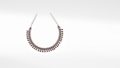 Khadija Silver Oxidised Necklace