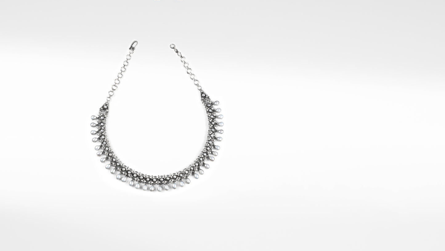 Shakira Silver Oxidised Necklace